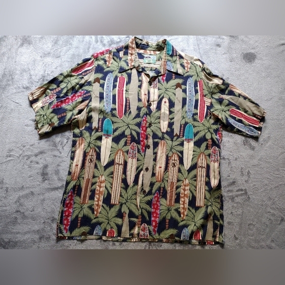 reyn spooner Other - Reyn Spooner Shirt Mens M Hawaiian Longboards Chic Pua Surfboards Palm Trees
